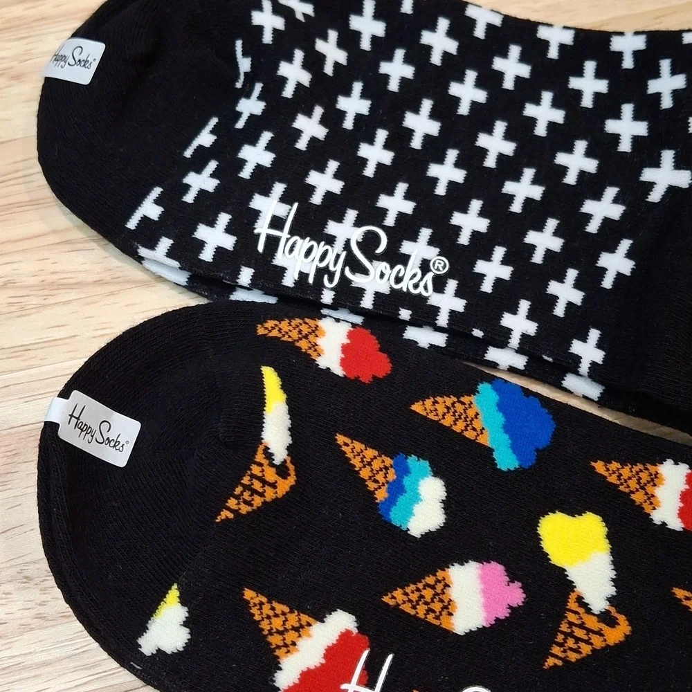 Black & White & Ice Cream Cone Happy Socks Bundle